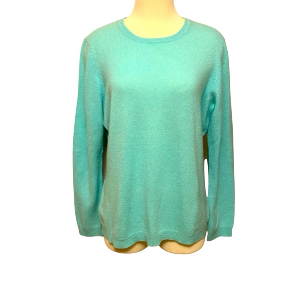 NWT! Charter Club Cashmere Crew Neck Sweater Aqua Size XL